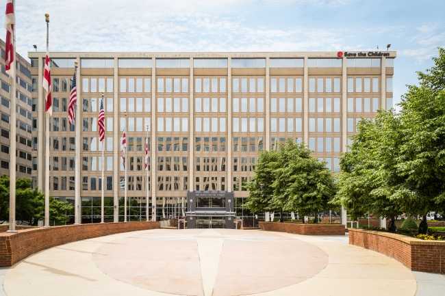 This commanding building boasts a unique courtyard space for outside collaboration of your team.